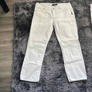 White silver jean capris.  Size 30w